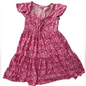 (p*) ❗️SOLD❗️Pink Floral Skater Dress